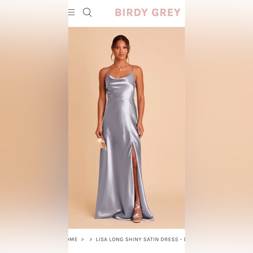 Birdy Grey Lisa Satin Dress- Dusty Blue